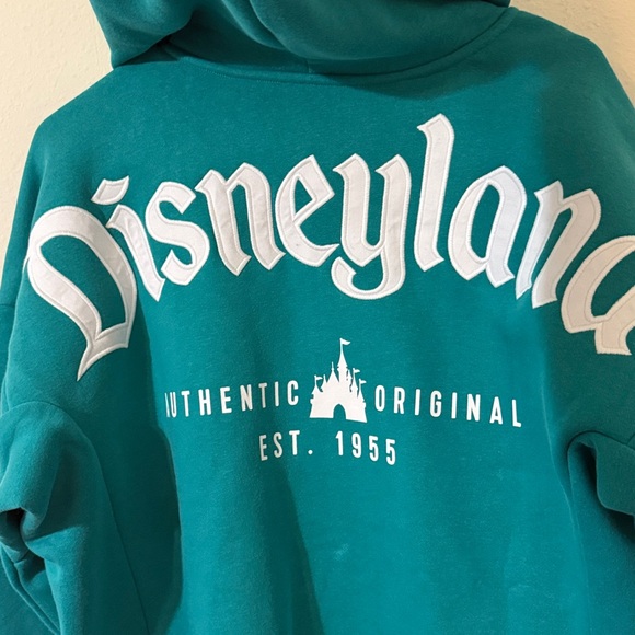 DisneyParks Disneyland Authentic Original Teal ZipUp Hoodie Adult Sz Small/Mediu - Picture 7 of 8